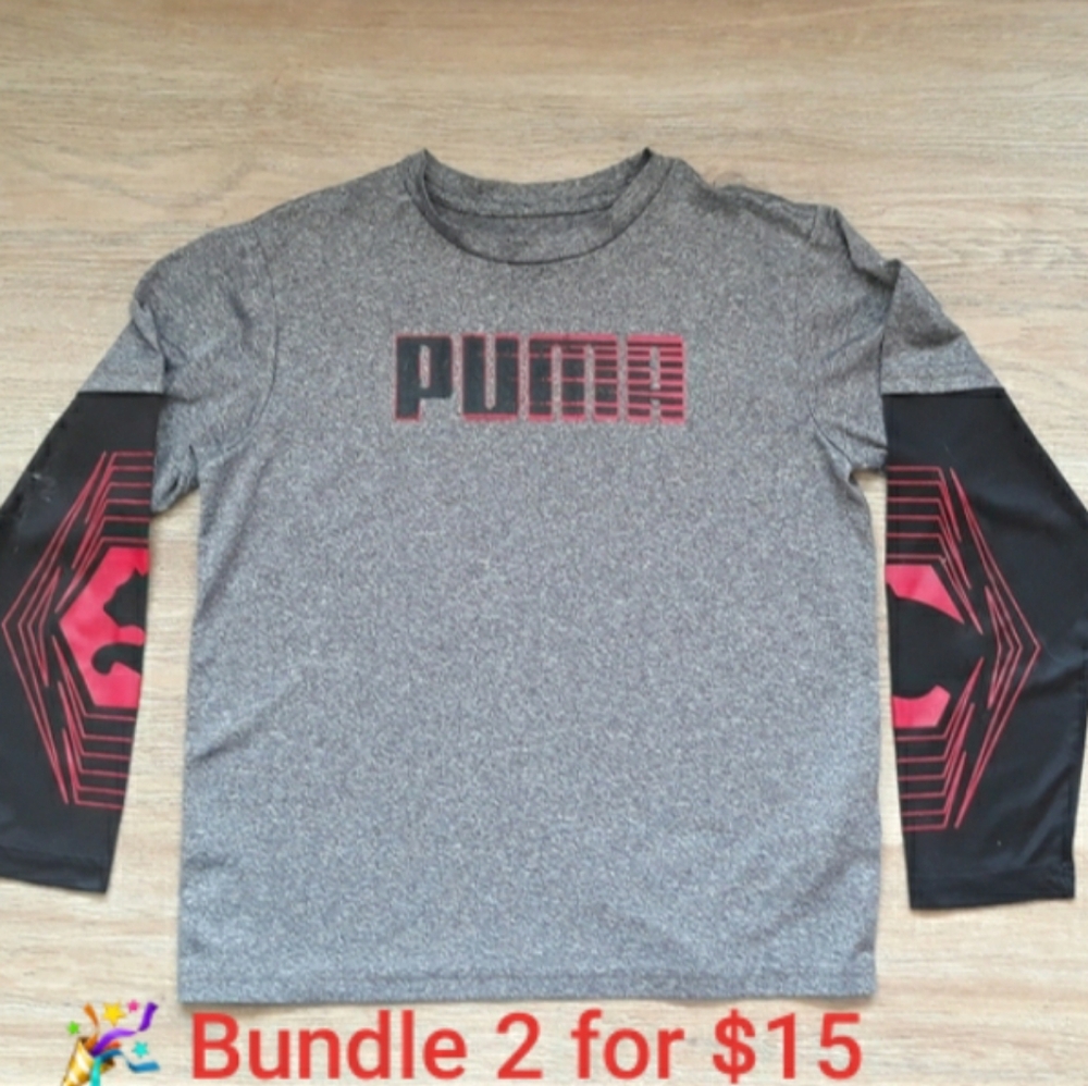 Puma Sport Lifestyle Boy's Long Sleeve Sport Shirt - Size Small (8)